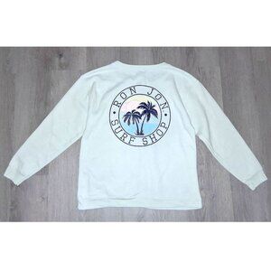 Ron Jon Surf Shop Palm Tree Mint Green Pullover Crew Neck Sweatshirt Size Small